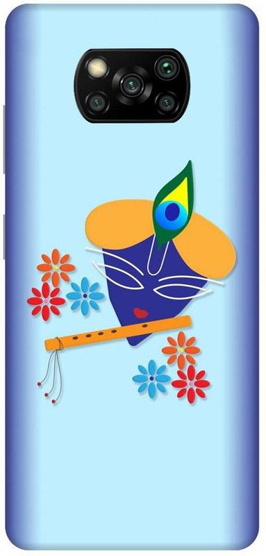 UMPRINT Back Cover for Poco X3/MZB9965IN Lord Krishna Krishan JI Printed Back Cover  (Multicolor, Hard Case, Pack of: 1)