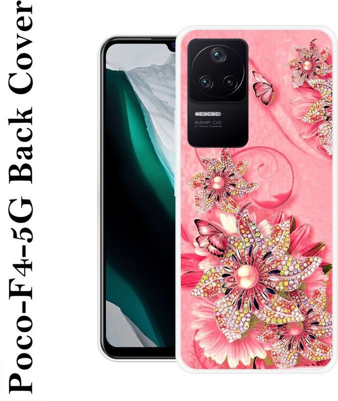 INDIALAND Back Cover for Poco F4 5G  (Pink, Grip Case, Silicon, Pack of: 1)