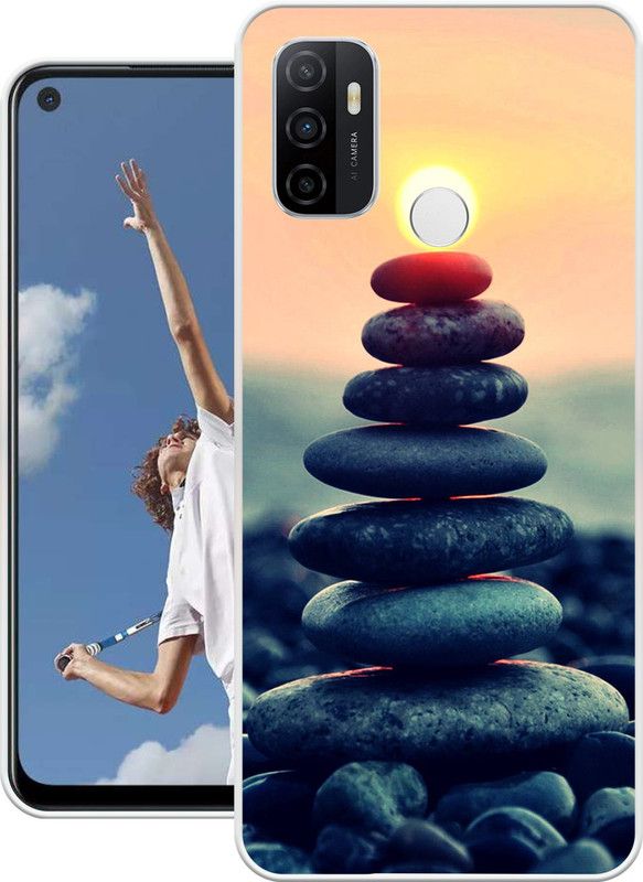 Print maker Back Cover for Oppo A53  (Black, Grip Case, Silicon, Pack of: 1)
