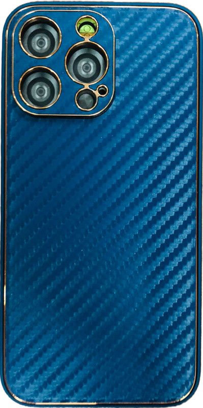 RKGS Back Cover for IPHONE 13 PRO, CARBON LEATHER, BLUE BACK COVER  (Blue, Grip Case)