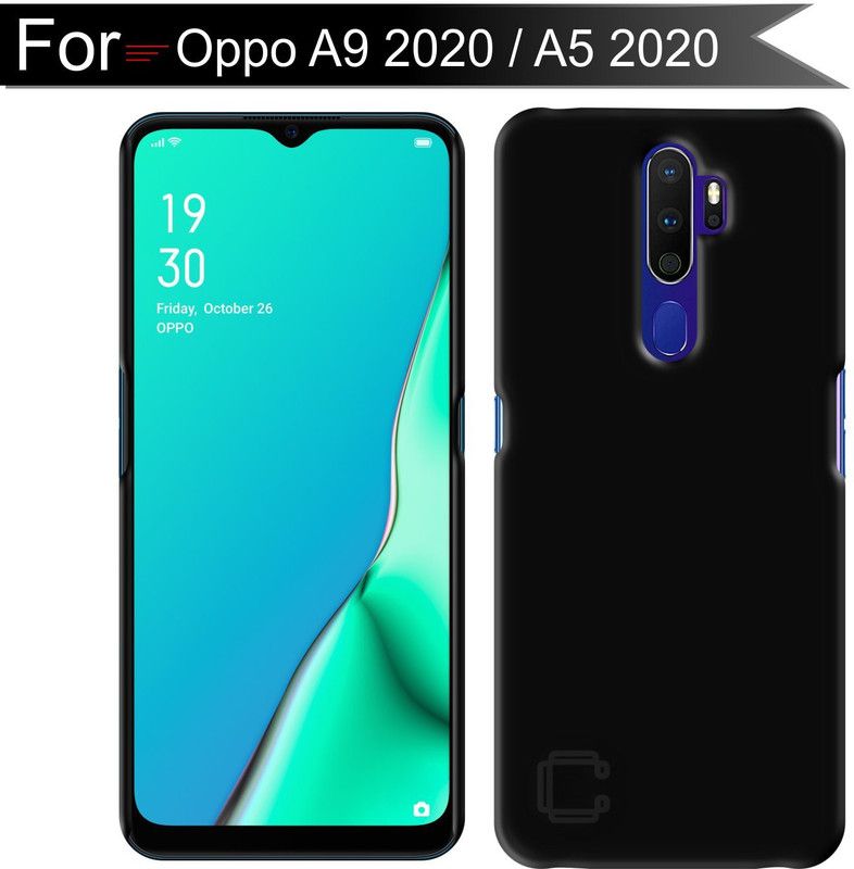 CASE CREATION Back Cover for New Oppo A9 (2020) Ultra Slim Lightweight Hard Premium Matte Finish Original  (Black, Hard Case, Pack of: 1)
