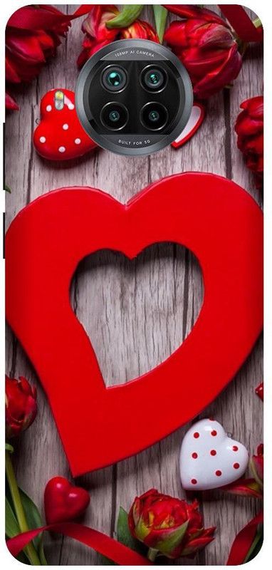SSMORYA Back Cover for Mi 10i, Red Heart Multicolour Printed Back Cover  (Multicolor, Hard Case, Pack of: 1)
