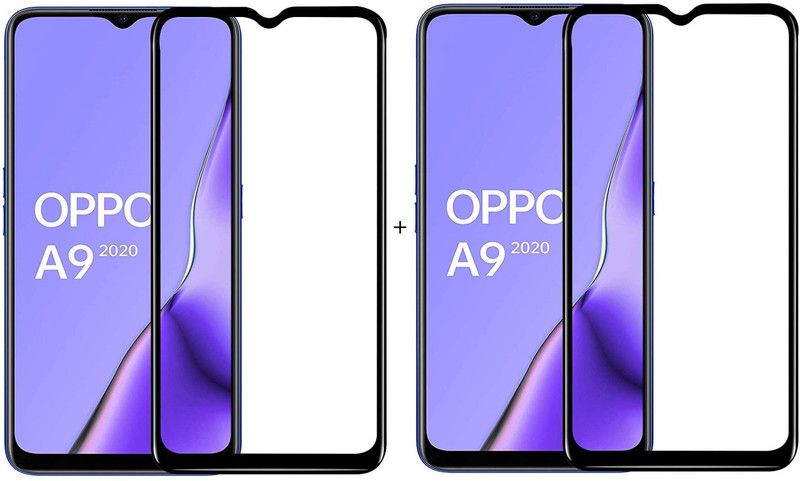 worldvery Edge To Edge Tempered Glass for Oppo A9 ( 2020)  (Pack of 2)