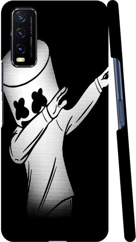 GS PANDA COLLECTIONS Back Cover for VIVO Y12s  (Black, White, Pack of: 1)