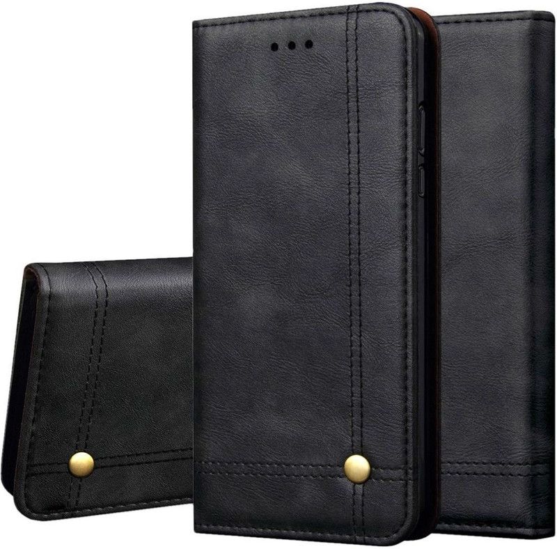 Shock Proof Wallet Case Cover for Mi Redmi Note 6 Pro  (Black, Dual Protection, Pack of: 1)