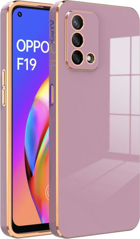 KartV Back Cover for Oppo F19, Oppo F19s  (Purple, Gold, Camera Bump Protector, Silicon, Pack of: 1)