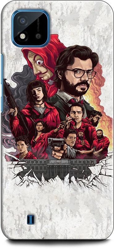 INDICRAFT Back Cover for Realme C11 2021, RMX3231 MONEY HEIST, PAPEL, PROFESSOR, SPANISH  (Multicolor, Dual Protection, Pack of: 1)