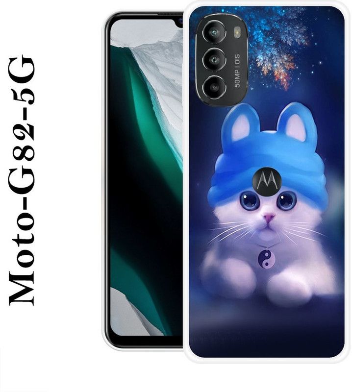 JATLAND Back Cover for Motorola Moto G82 5G  (Blue, White, Silicon)