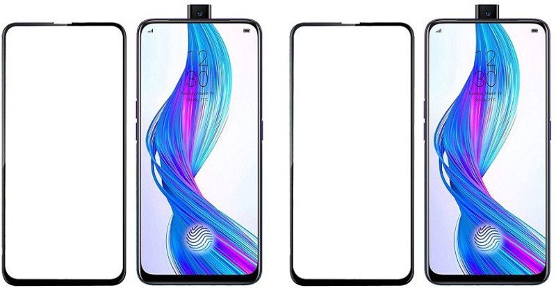 HOBBYTRONICS Edge To Edge Tempered Glass for Realme X  (Pack of 2)