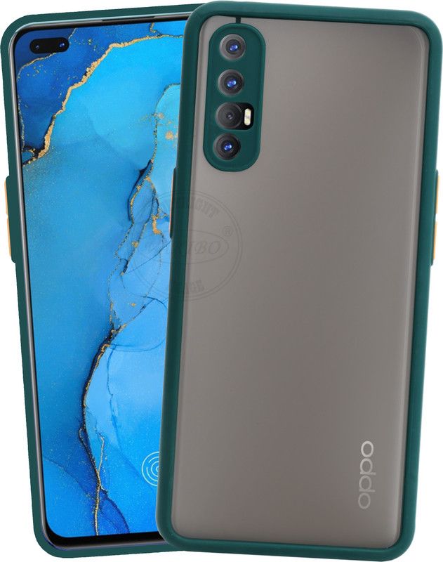 VAKIBO Back Cover for Oppo Reno 3 Pro, Smoke Frosted Back Case With Camera Protection Ring  (Green, Grip Case, Pack of: 1)
