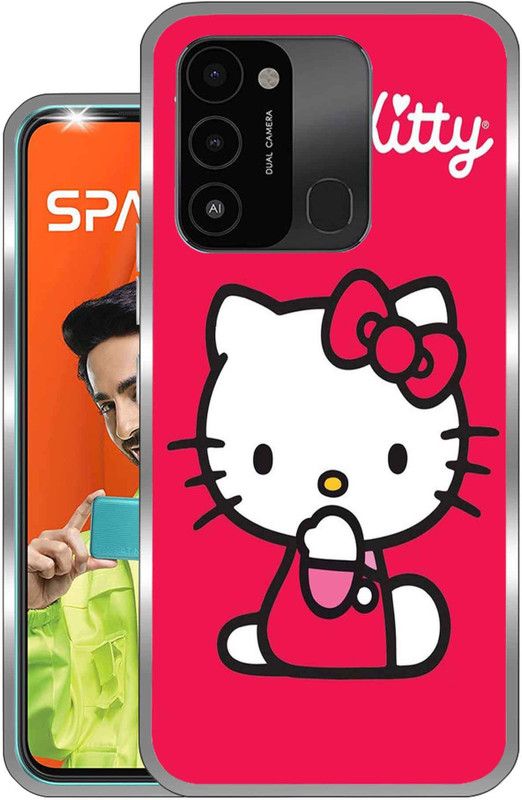 Vascase Back Cover for Tecno Spark Go 2022  (Pink, White, Silicon, Pack of: 1)