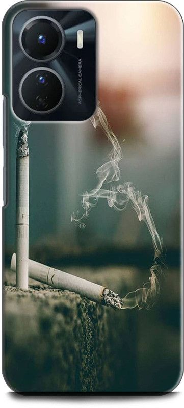 Dronk Back Cover for Vivo Y16 LIFE WORD WRITTEN ON BURNING CIGARETTE  (Multicolor, Dual Protection, Pack of: 1)