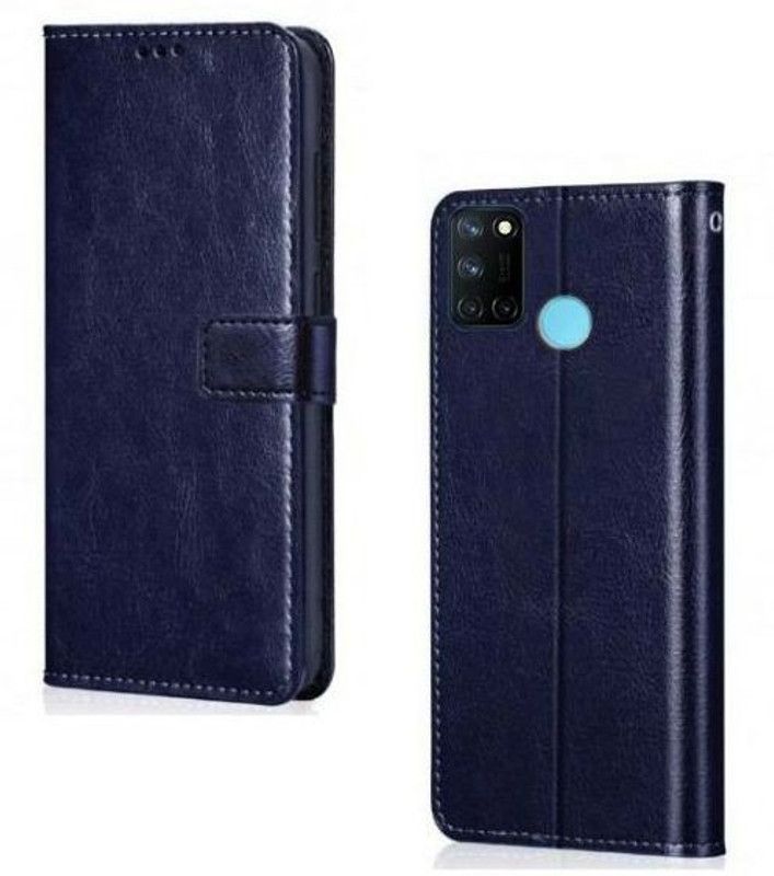 YuniKase Flip Cover for Realme 7i,Realme C17  (Blue, Shock Proof)