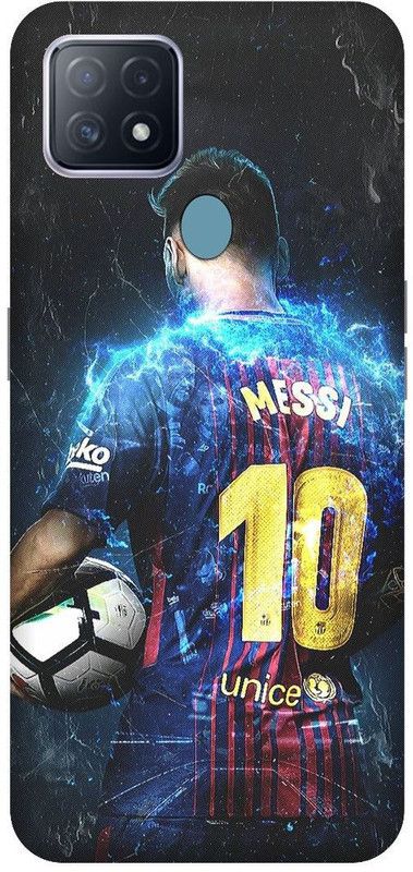 KARJUN Back Cover for OPPO A15s, Messi 10 Printed  (Multicolor, Hard Case, Pack of: 1)