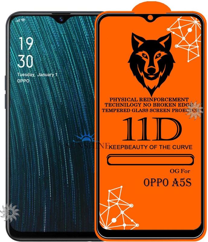 SUNSHINE Tempered Glass Guard for OPPO-A5s Edge to Edge Tempered Glass  (Pack of 1)