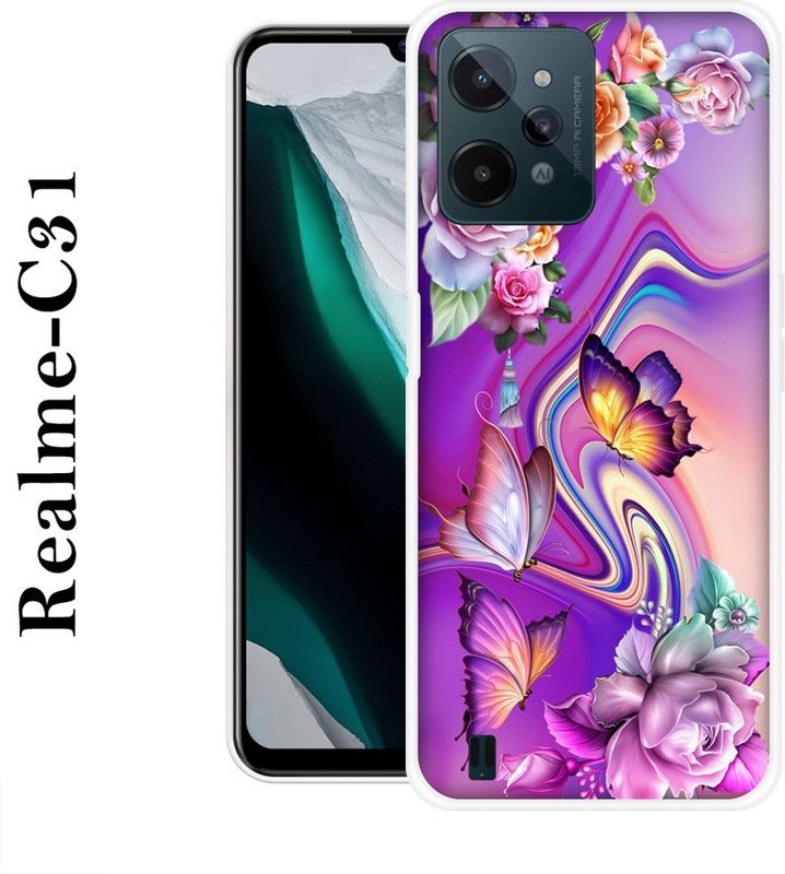 REDFLY Back Cover for Realme C31  (Multicolor, Silicon)