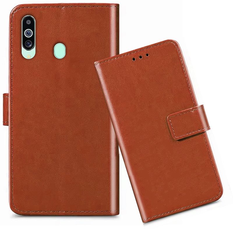 HANIRY Flip Cover for Samsung M40 flip cover / SM-M405F flip cover / Brown  (Brown, Magnetic Case, Pack of: 1)