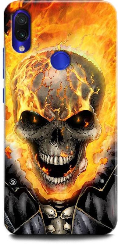 INDICRAFT Back Cover for Redmi Note 7 GHOST RIDER, JOHNNY BLAZE, BIKER, SKULL  (Multicolor, Hard Case, Pack of: 1)