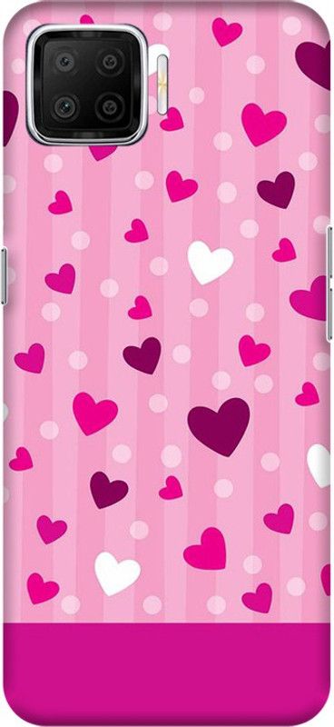 PNBEE Back Cover for Oppo Reno4 Lite, CPH2125, Oppo Reno4 F - Heart Print  (Multicolor, Hard Case, Pack of: 1)