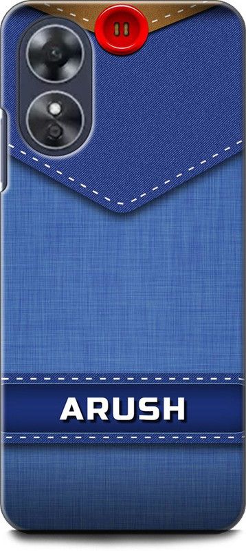 WallCraft Back Cover for OPPO A17, CPH2477 ARUSH NAME, A, LETTER, BLUE, JEANS, ALPHABET, DESIGN  (Multicolor, Dual Protection, Pack of: 1)
