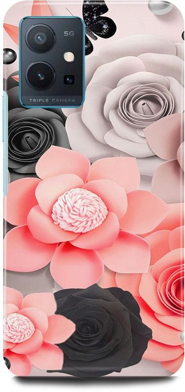 JUGGA Back Cover for OPPO K10, CPH2373, ROSE, ROSES, PINK, WHITE, FLOWER  (Multicolor, Hard Case, Pack of: 1)