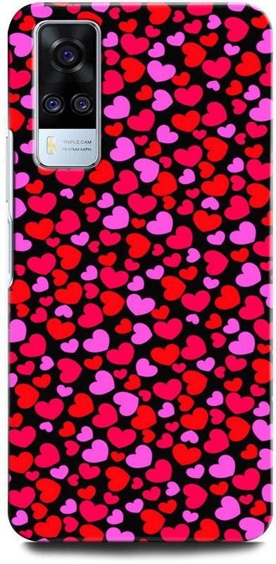 ORBIQE Back Cover for ViVO Y31 V2036 RED HEART, LOVE, SWEET HEART, FUNNY, ROMANTIC  (Multicolor, Hard Case, Pack of: 1)