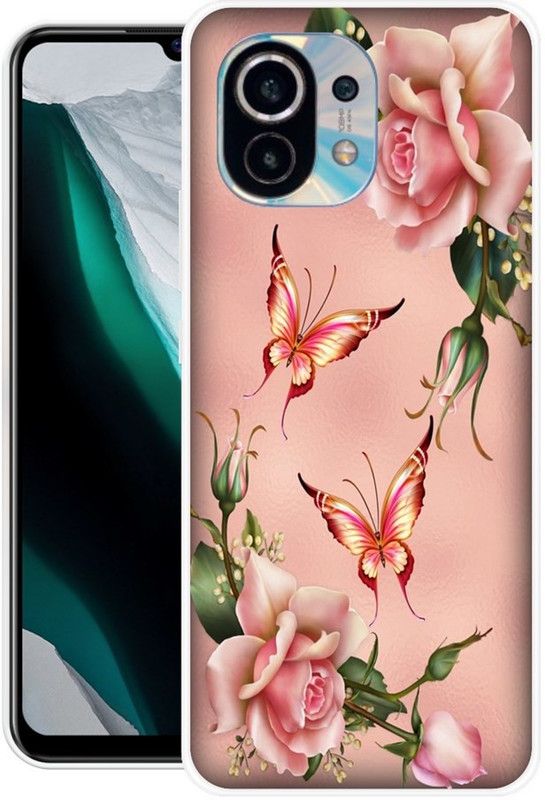 BLUEBUG Back Cover for Mi 11 Lite, Mi 11 Lite 5G  (Pink, Green, Grip Case, Silicon, Pack of: 1)