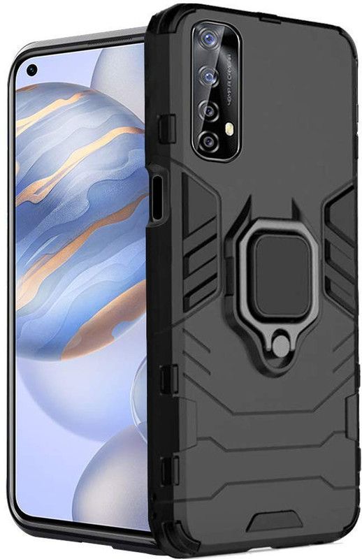 ISAAK Back Cover for Realme 7, Realme Narzo 20 Pro  (Black, Ring Case, Pack of: 1)