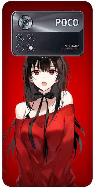 play fast Back Cover for POCO X4 Pro 5G, GIRL, CUTE, RED, GIRL, LOVELY, GIRL, ANIME, LOVE  (Red, Hard Case, Pack of: 1)