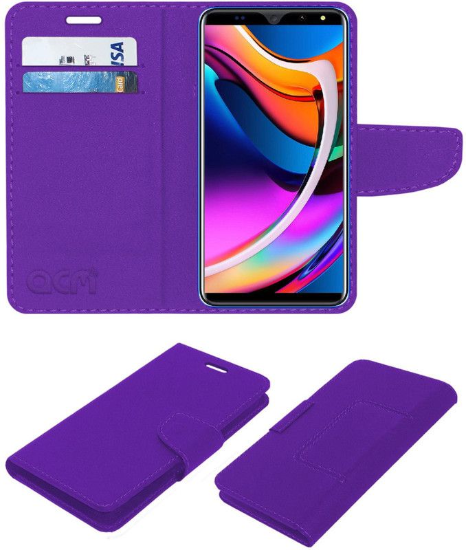 ACM Flip Cover for I Kall K-2 Plus  (Purple, Cases with Holder, Pack of: 1)