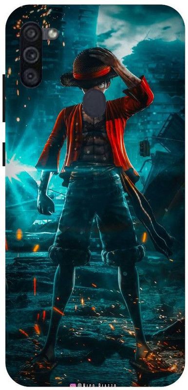 URCHIN Back Cover for Samsung M11 Luffy, Monkey D Luffy, One Piece, Pirate, Anime, Animation, Yellow, Funny, Cartoon  (Multicolor, Shock Proof, Pack of: 1)
