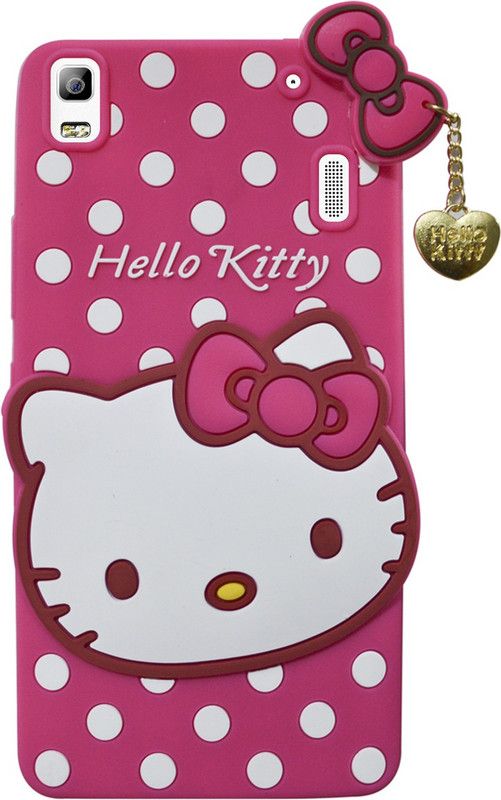 Coverage Back Cover for Kitty Case Lenovo A7000 Turbo  (Pink, Flexible, Pack of: 1)