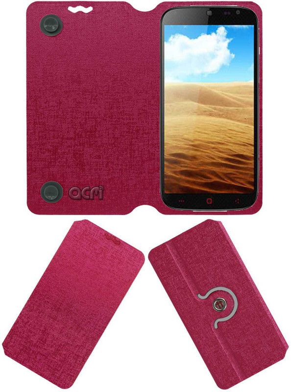 ACM Flip Cover for Makviz M20  (Pink, Cases with Holder, Pack of: 1)