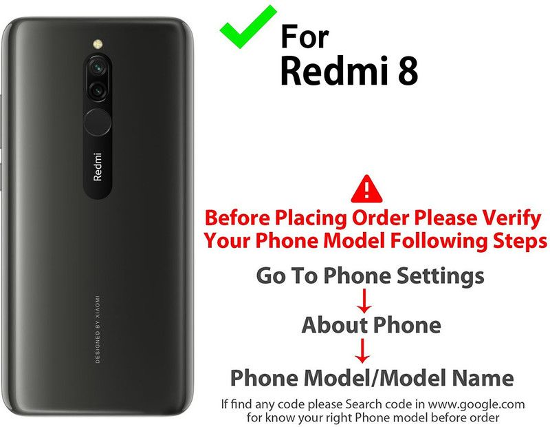 Nainz Back Cover for Redmi 8  (Multicolor, Grip Case, Silicon)