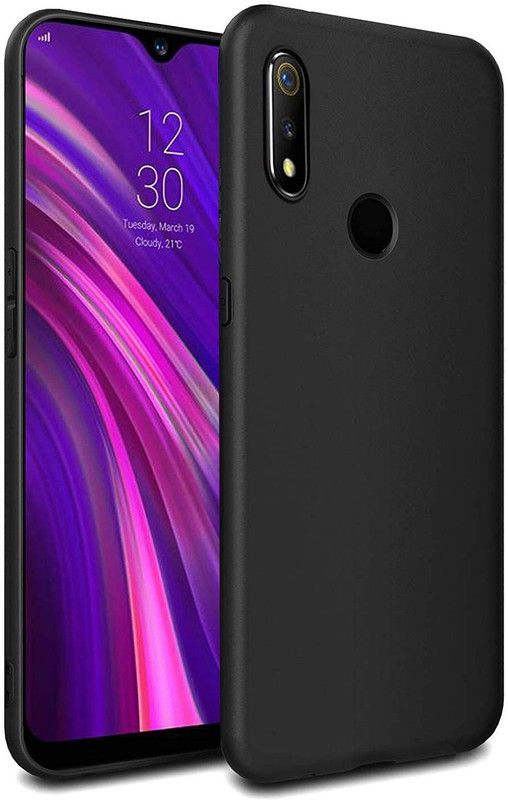 Snatchy Back Cover for Realme 3 Pro  (Black, Silicon)