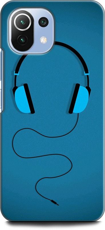 KEYCENT Back Cover for Mi 11 Lite HEADPHONE, MUSIC, ALONE, TEXTURE  (Multicolor, Shock Proof, Pack of: 1)