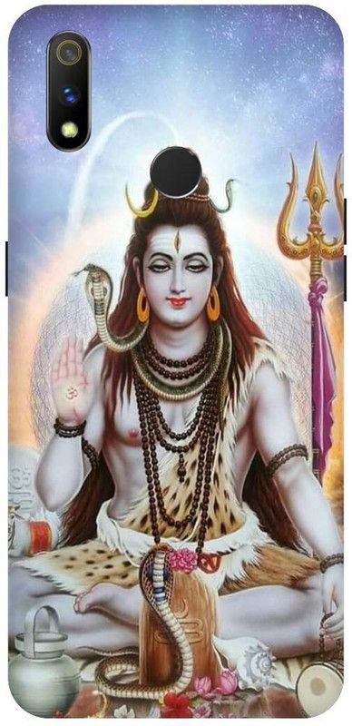 THE NARAYANA COLLECTIONS Back Cover for REALME 3i- RMX1827-BHOLENATH,SHIV,JI,SHAMBHU  (Multicolor, Hard Case, Pack of: 1)