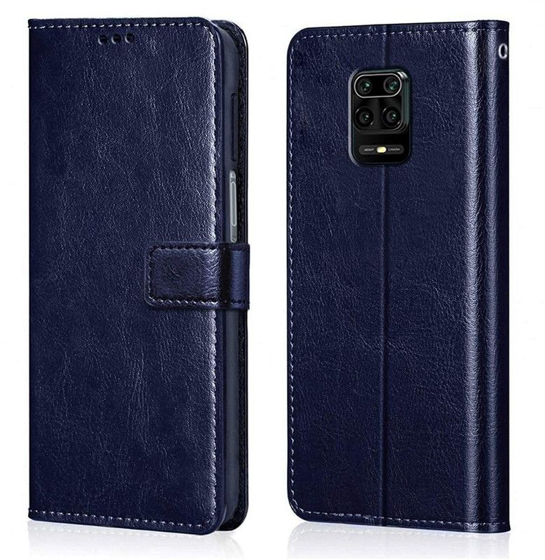 COVERBLACK Flip Cover for Mi Redmi Note 9 Pro  (Blue, Dual Protection, Pack of: 1)