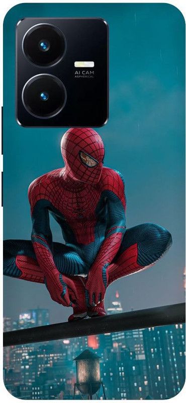 URCHIN Back Cover for Vivo Y22 Spiderman-Spiderman-Logo-Marvel-Comic-Superhero-233134  (Multicolor, Shock Proof, Pack of: 1)