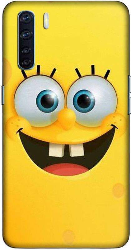 CROKIAN Back Cover for Oppo F15 Yellow smile Back Cover  (Multicolor, Hard Case, Pack of: 1)