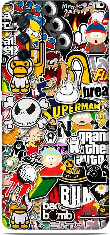 OggyBaba vivo iqoo 7 Mobile Skin  (Sticker Bombing Skin Matte Finish)