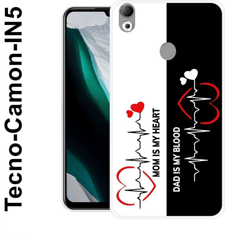 JATLAND Back Cover for Tecno Camon IN5  (Black, White, Grip Case, Silicon)