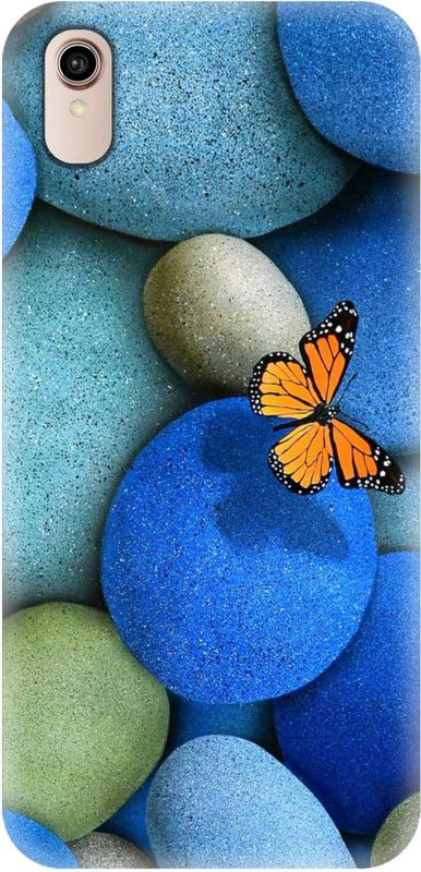 Smutty Back Cover for Vivo Y90, Vivo 1908, Vivo 1823 - Blue Butterfly Print  (Multicolor, Hard Case, Pack of: 1)