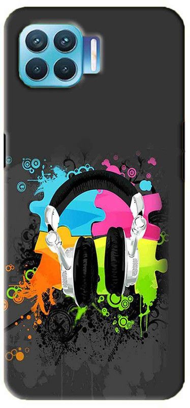 NDCOM Back Cover for OPPO F17 PRO Headphone Music Printed  (Multicolor, Hard Case, Pack of: 1)