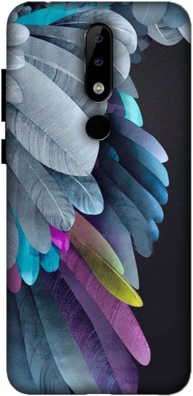 NDCOM Back Cover for Nokia 5.1 Plus Feather Art Printed  (Multicolor, Hard Case, Pack of: 1)