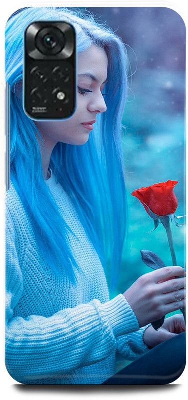 FRONK Back Cover for POCO M4 Pro, CUTE, GIRL, ROSE, LOVELY, GIRL  (Blue, Hard Case, Pack of: 1)
