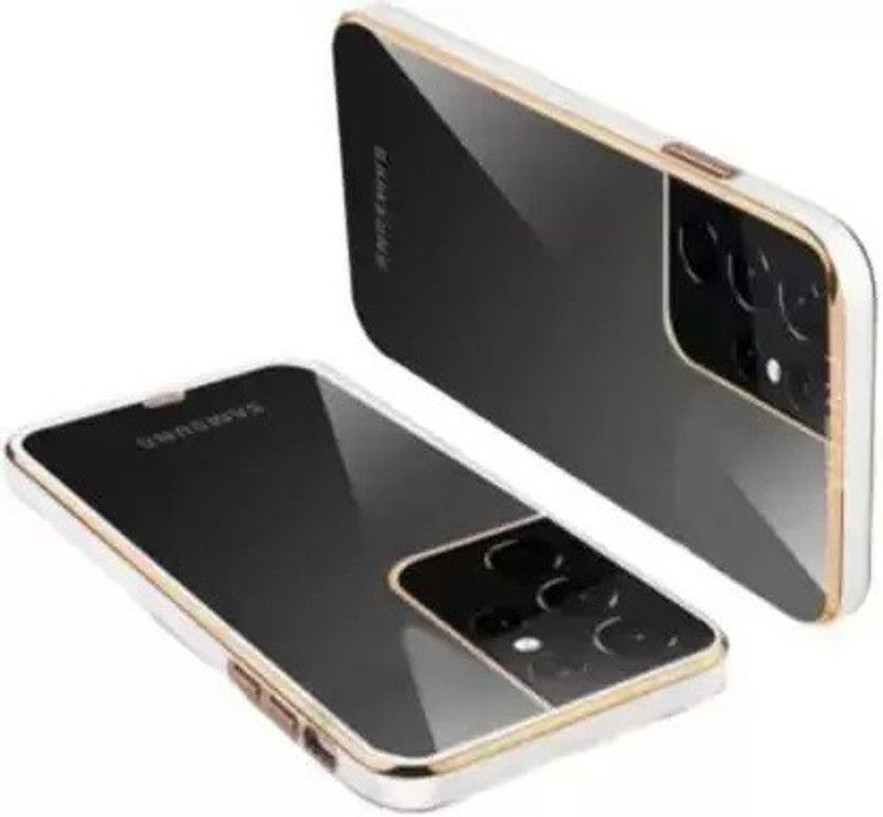 Yebhi Online Back Cover for Samsung Galaxy A51 |Electroplated Silicon Golden Plating Crystal Clear Case |  (White, Grip Case, Pack of: 1)