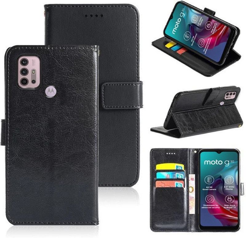 Frazil Flip Cover for Motorola Moto G30, Motorola Moto G10 Power  (Black, Grip Case)