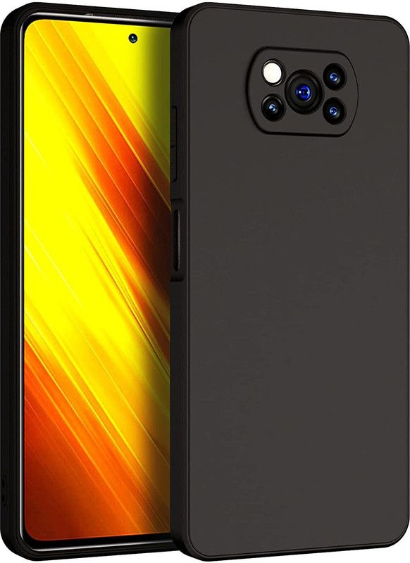S-Softline Back Cover for Poco X3  (Black, Flexible, Pack of: 1)