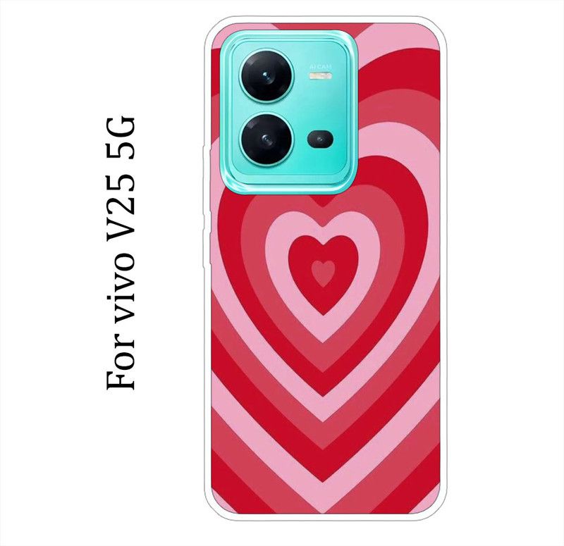 Anami Back Cover for vivo V25 5G  (Pink, Red, Silicon, Pack of: 1)